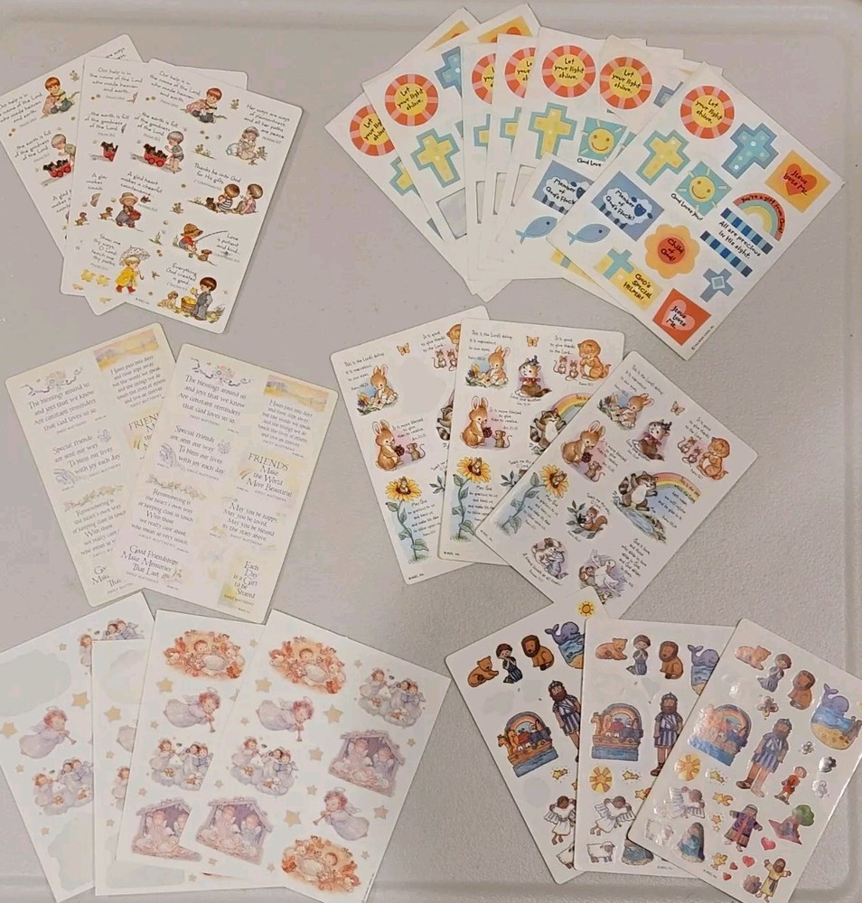 Vintage Religious Christian Sticker Sheets AGC Hallmark Lot Of 22