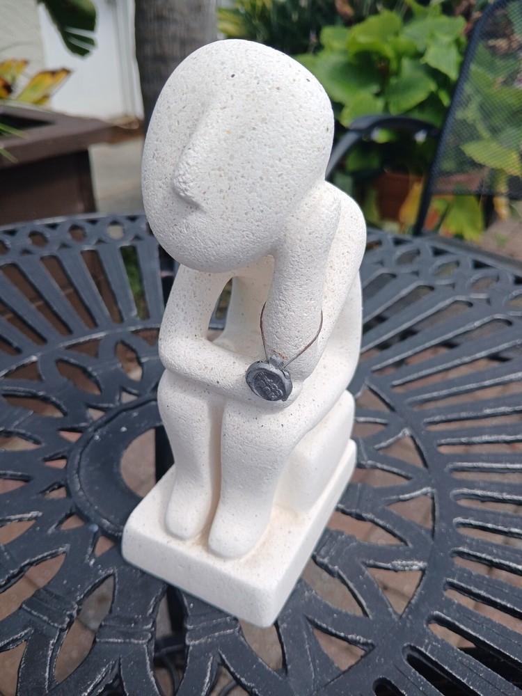 Cycladic Greek Pore Stone Thinking Man Statue