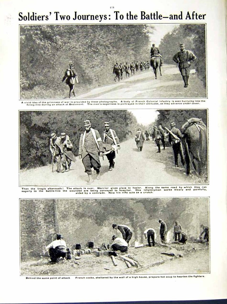 Original Old Antique Print 1914-15 World War French Engineers Siers Cooks 20th