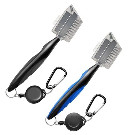 2 Pack Golf Club Brush Set - Professional Groove Cleaner with Durable Bristles