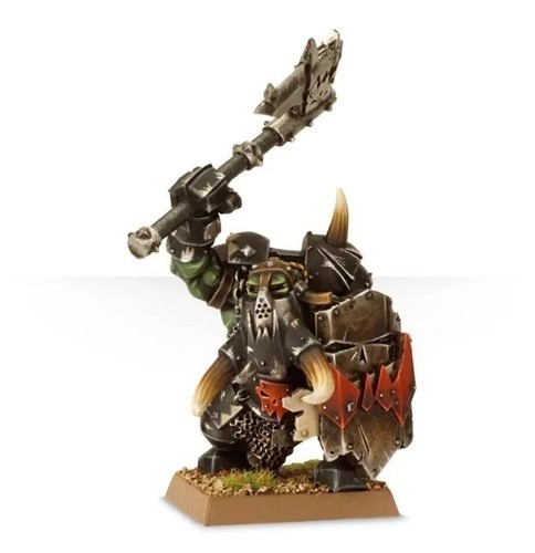 black ork with shield warhammer