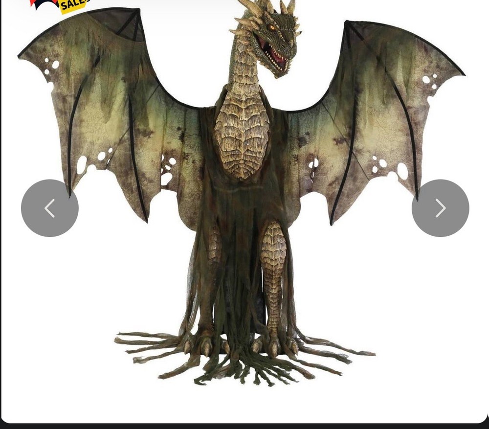 Winter Dragon Animated Prop 7' Animatronic Halloween Decoration