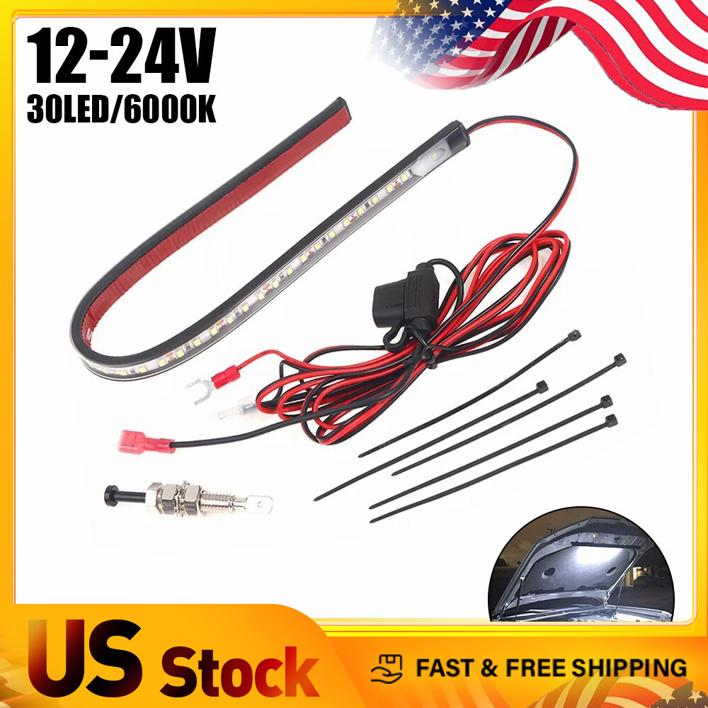 Universal Under Hood LED Light Kit - Auto On/Off Fits Any Car White