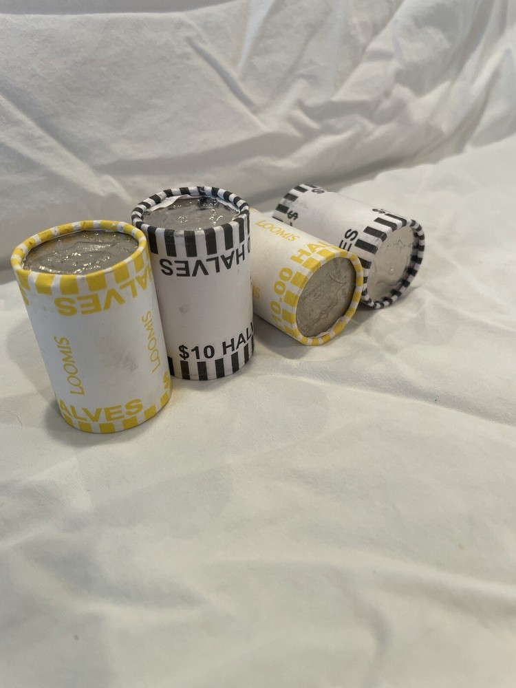 4 Rolls Half Dollar Coins $40 FV bank sealed Loomis/ Brinks 80 Coins US Currency