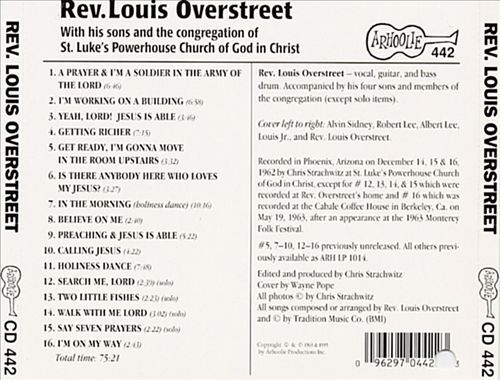 REV. LOUIS OVERSTREET REV. LOUIS OVERSTREET NEW CD