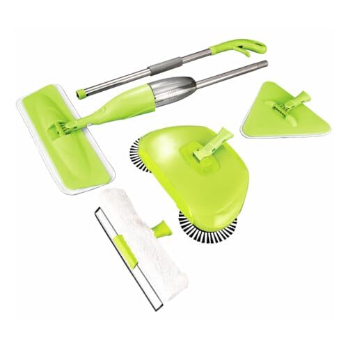 5 Pcs Multi-Purpose Cleaning Kit - Spray Mop, Sweeper, Duster, & Window Clean...