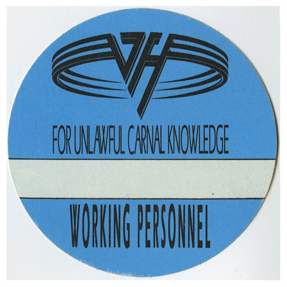 Van Halen 1991 For Unlawful Carnal Knowledge Concert Tour Working Backstage Pass