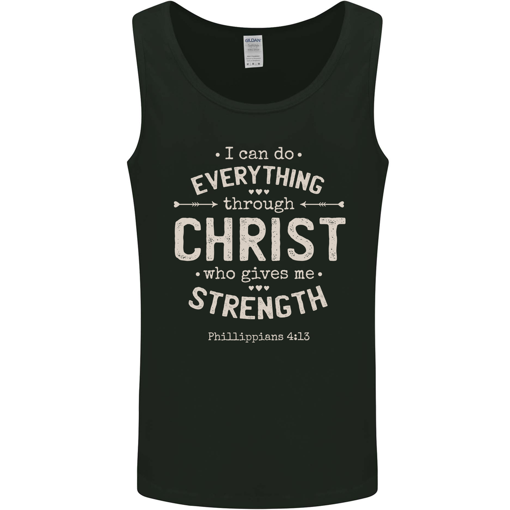 Christ Gives Me Strength Christian Jesus God Mens Vest Tank Top