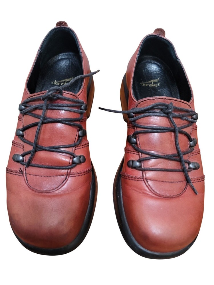 Dansko Janika Red Leather Lace-Up Women's Shoes Size 38 EU