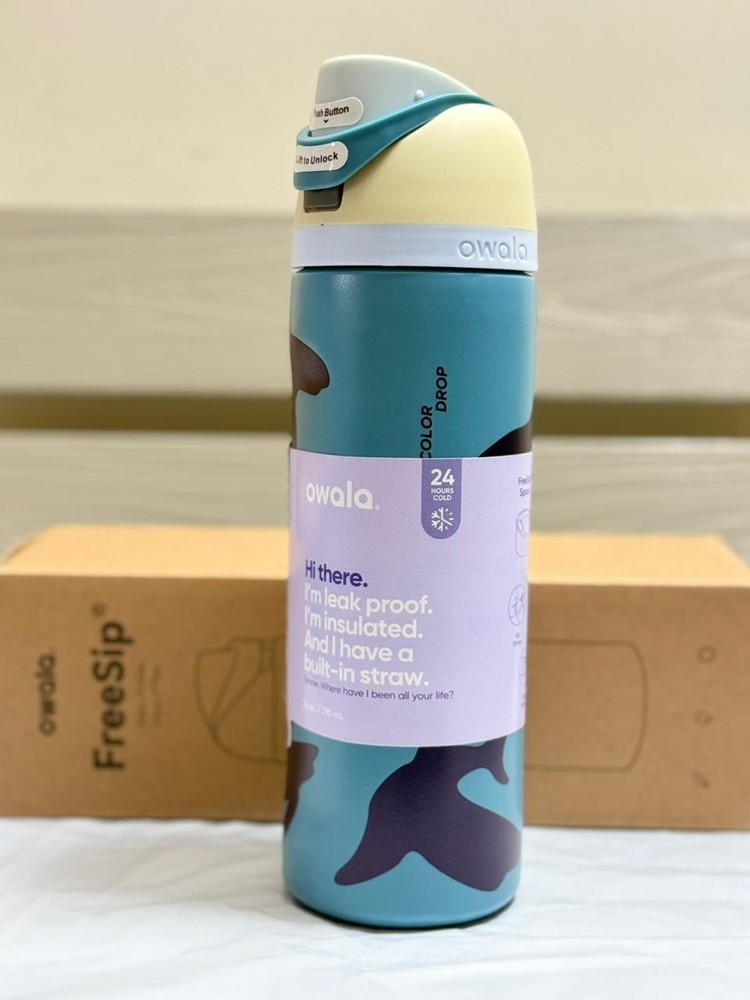 Owala FreeSip Fin Frenzy Color Drop 24oz Stainless Steel Water Bottle – New