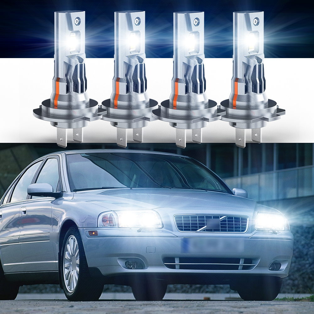 For Volvo S80 1999-2006 6000K Front LED Headlight High Low Beam Bulbs Combo 4pc