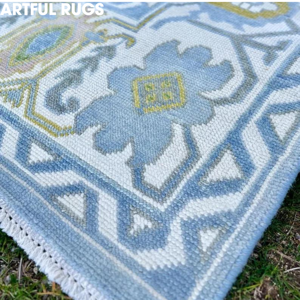 8x10 Hand-made Vintage Antique Oushak Hand Knotted Wool Area Rug for Living Room