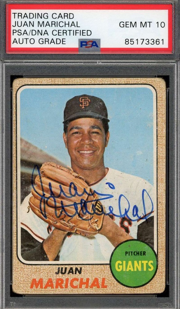Juan Marichal Gem Mint 10 PSA DNA Signed 1968 Topps Tigers Autographed