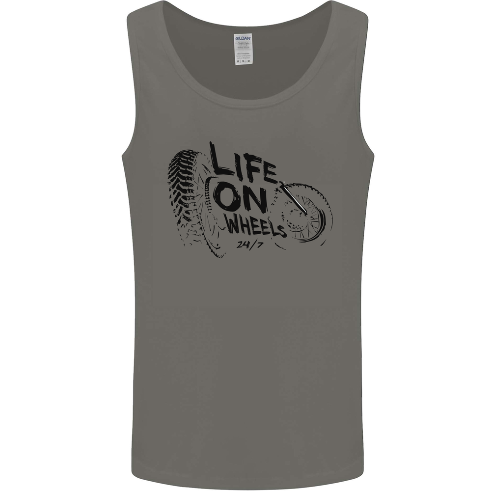 Life on Wheels Biker Motorbike Motorcycle Bikie Mens Vest Tank Top