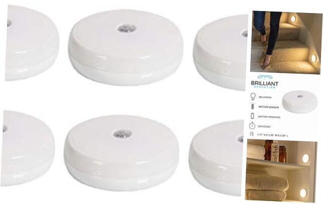 Wireless LED Motion Sensor Lights - Battery Powered, Portable Under 6-Pack