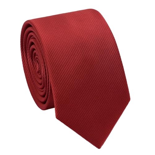 Adjustable Ties for Men, Mens Solid Color Necktie for Wedding Party Prom Red