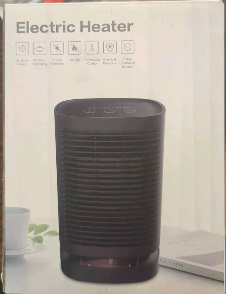 950W Portable Electric Space Heater 2sec Heat up Travel Fan Heater