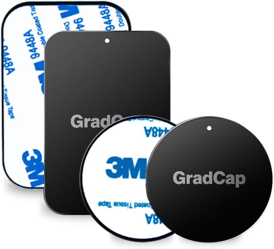 Metal Plate for Magnetic Phone Mount - 4 Packs Universal Ultra Thin Black Metal