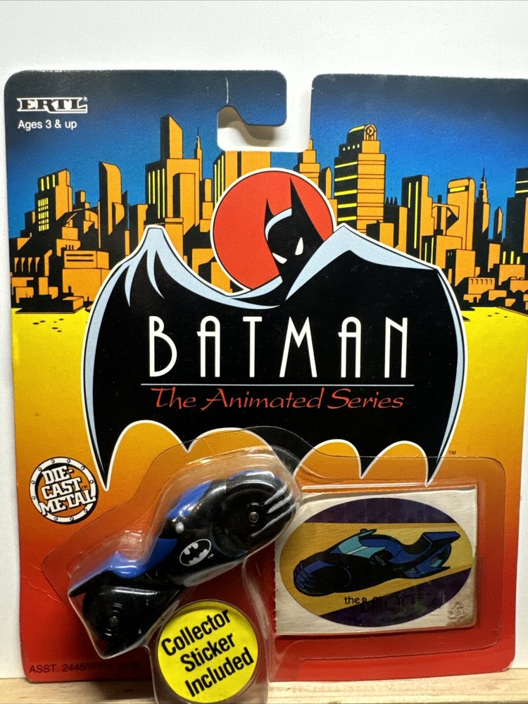 NIP ETRL Diecast Batman The Animated Series Original Package 1993 BATCYCLE