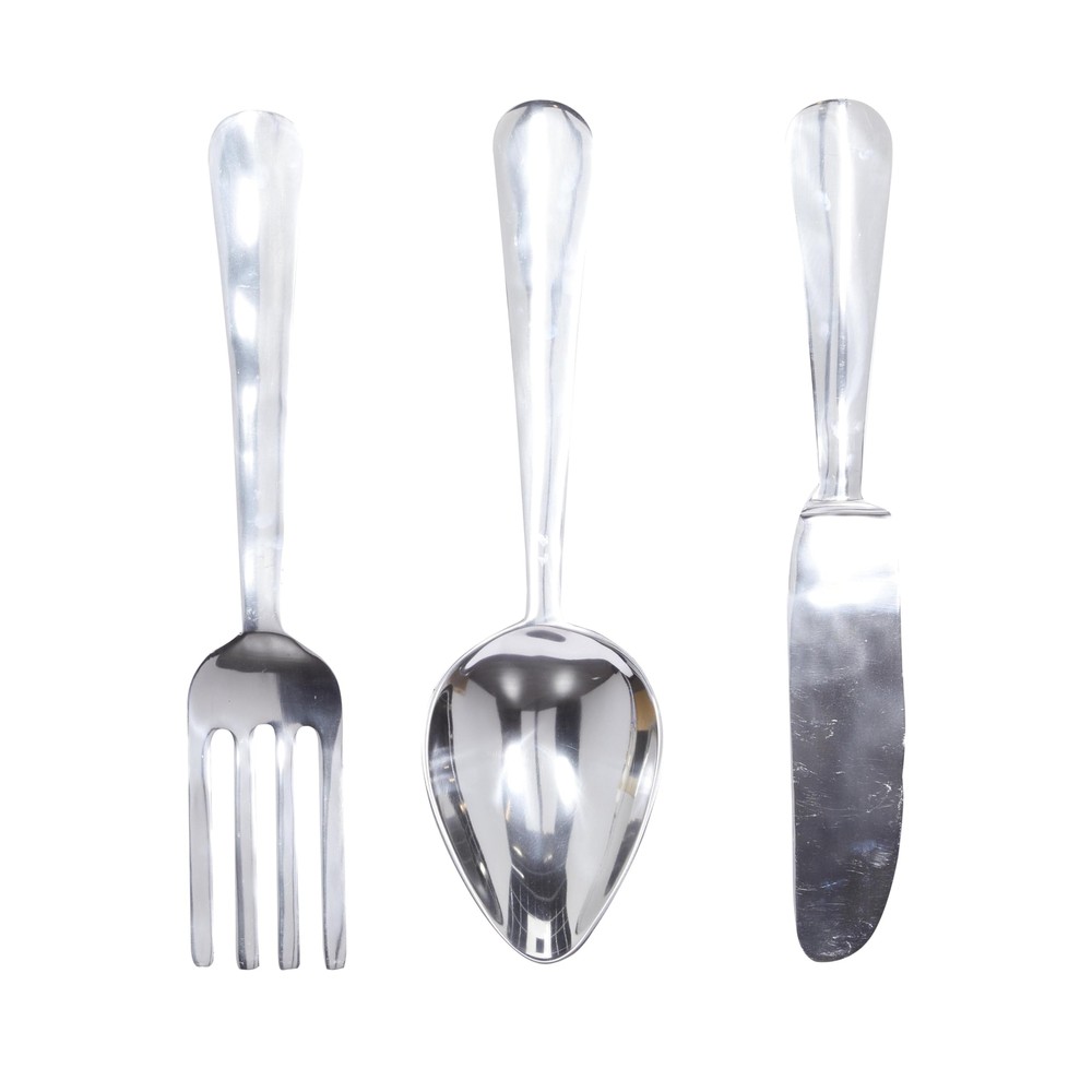 Aluminum Metal Utensils Home Decor, Set of 3 Wall Art 4