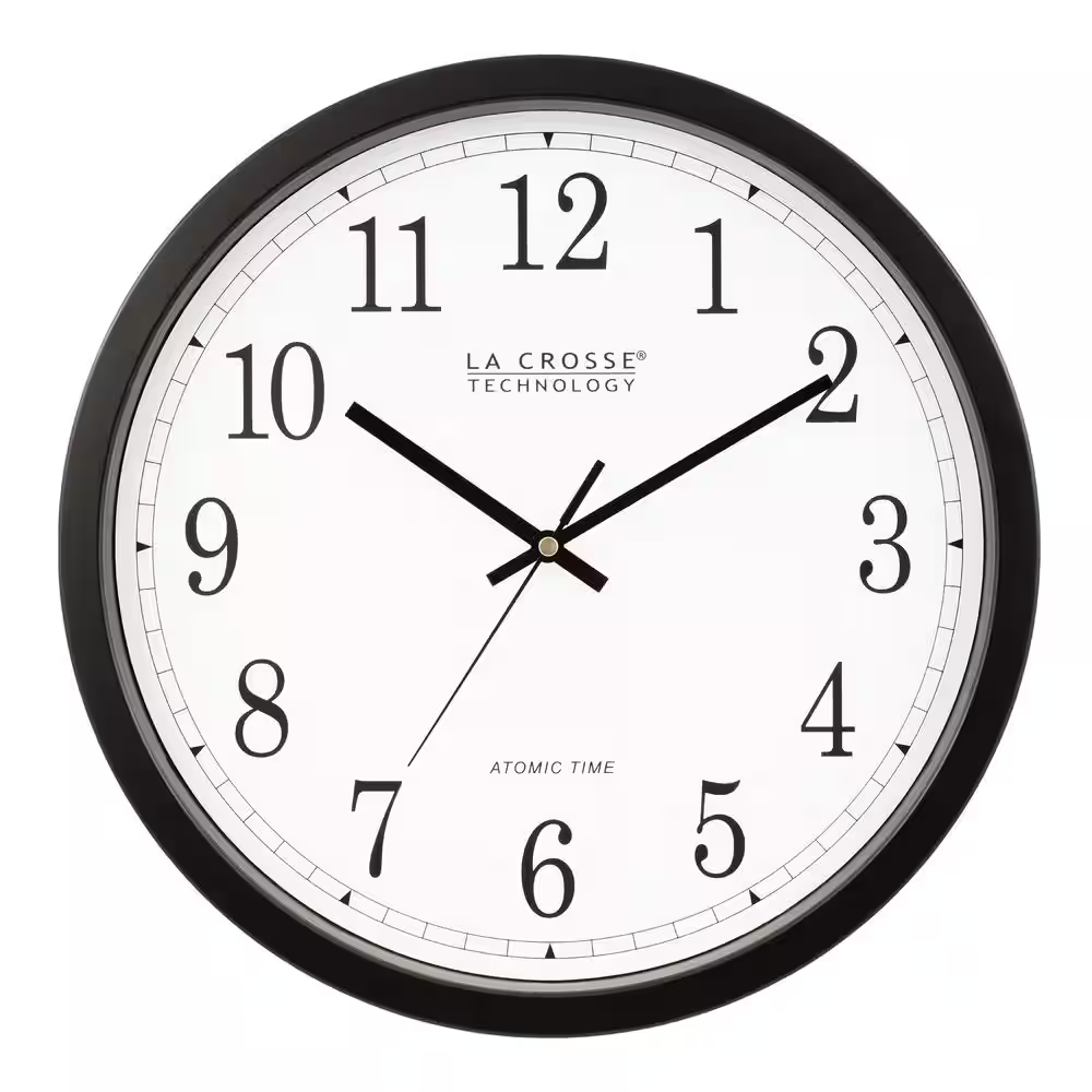Atomic 14 In. round Analog Black Wall Clock Indoor Living Room Office Home Decor