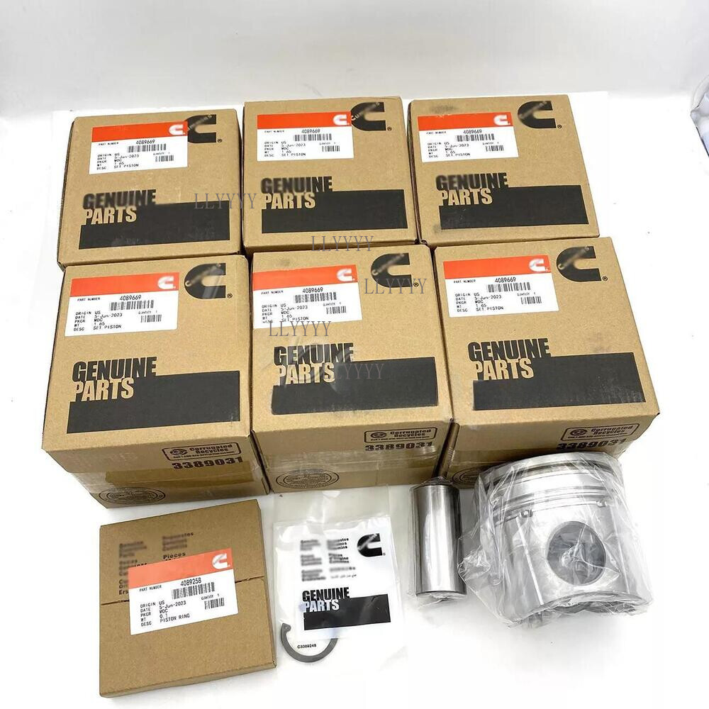 6pcs Piston + Ring Sets 4089669 New Fit for Dodge Ram 5.9L Cummins 24v 04-07 Std