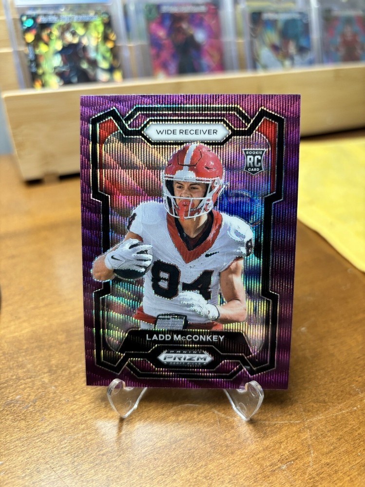 Ladd McConkey Brock Bowers Purple Wave Prizm Rookie Draft Pick Cards Lot