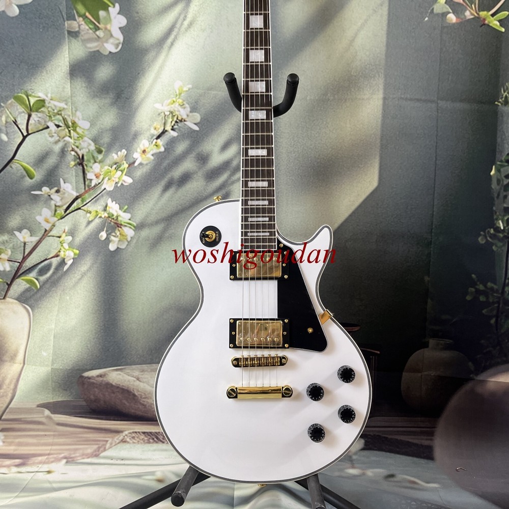 LP Custom alpine white electric guitar gold hardware Limited time special offer-image