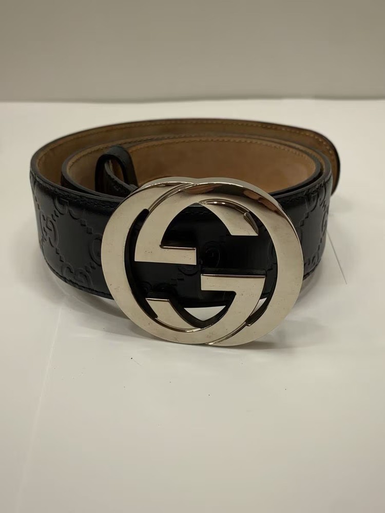 GUCCI Men's Black All-Over Print Belt 411924