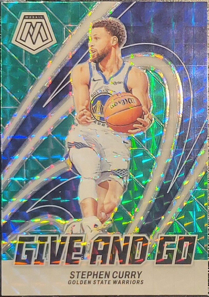 2023-24 Panini Mosaic - Give and Go Green Mosaic Prizm #1 Stephen Curry