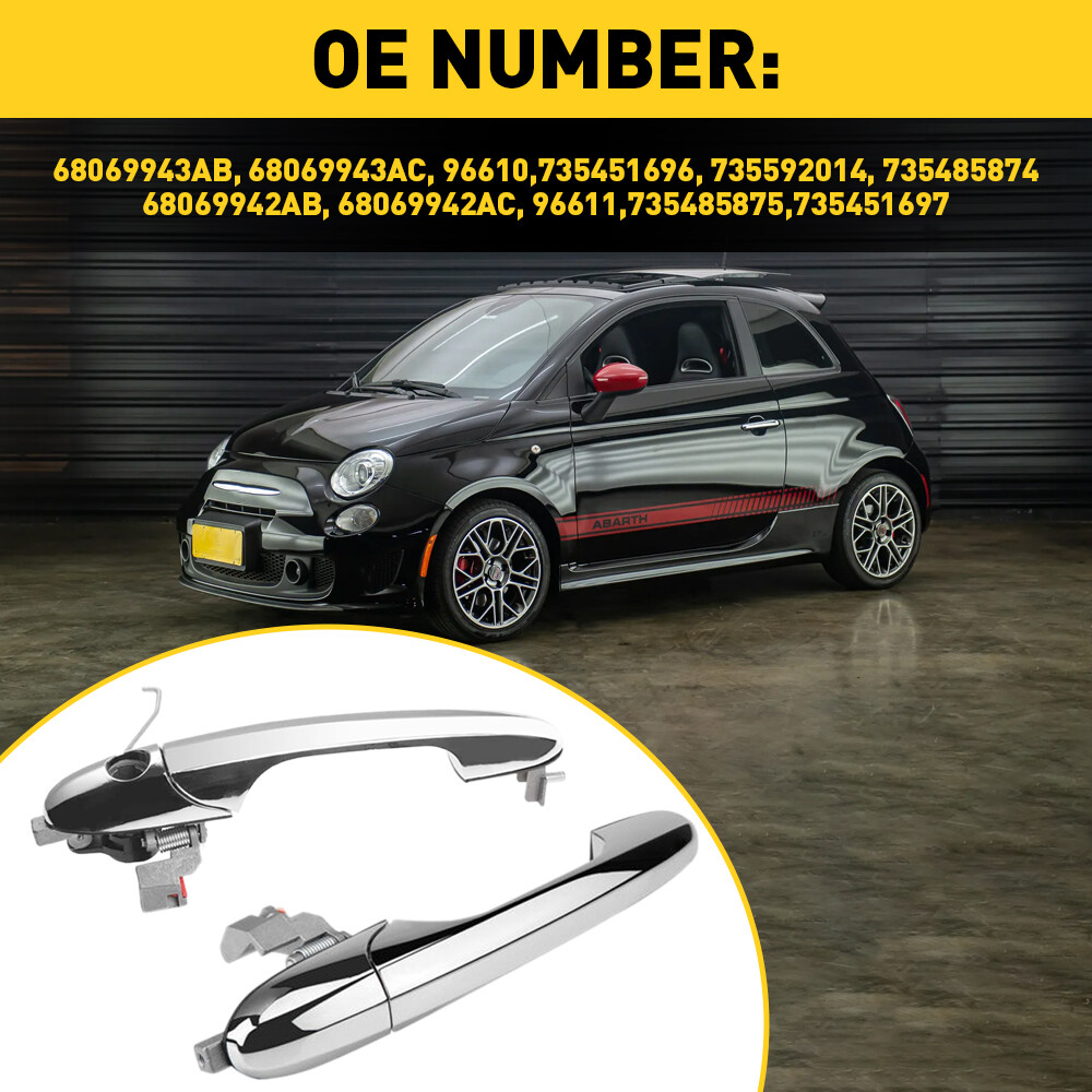 Хромированная правая ручка для переднего пассажира Fiat 500 68069942AC