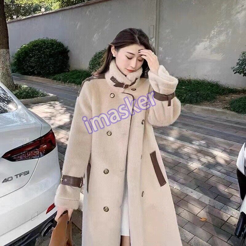 Luxury Stand Collar Women's Winter Faux Mink Fur Coat Jacket Warm Long