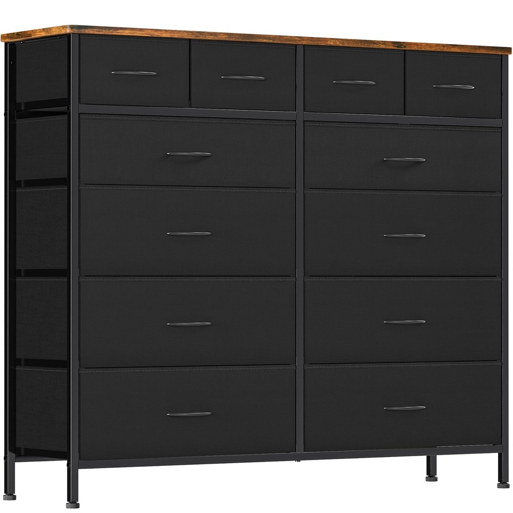Dresser for Bedroom with 12 Drawers, Tall Fabric Drawer Dresser, Compact Ches...