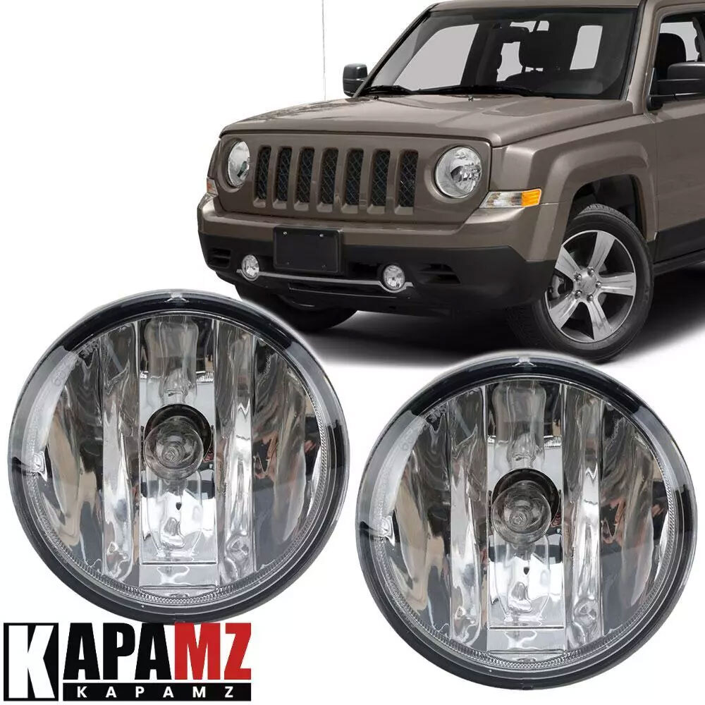 Left & Right Clear Lens Fog Light Bumper Lamp For Jeep Patriot 2011-2016 2017