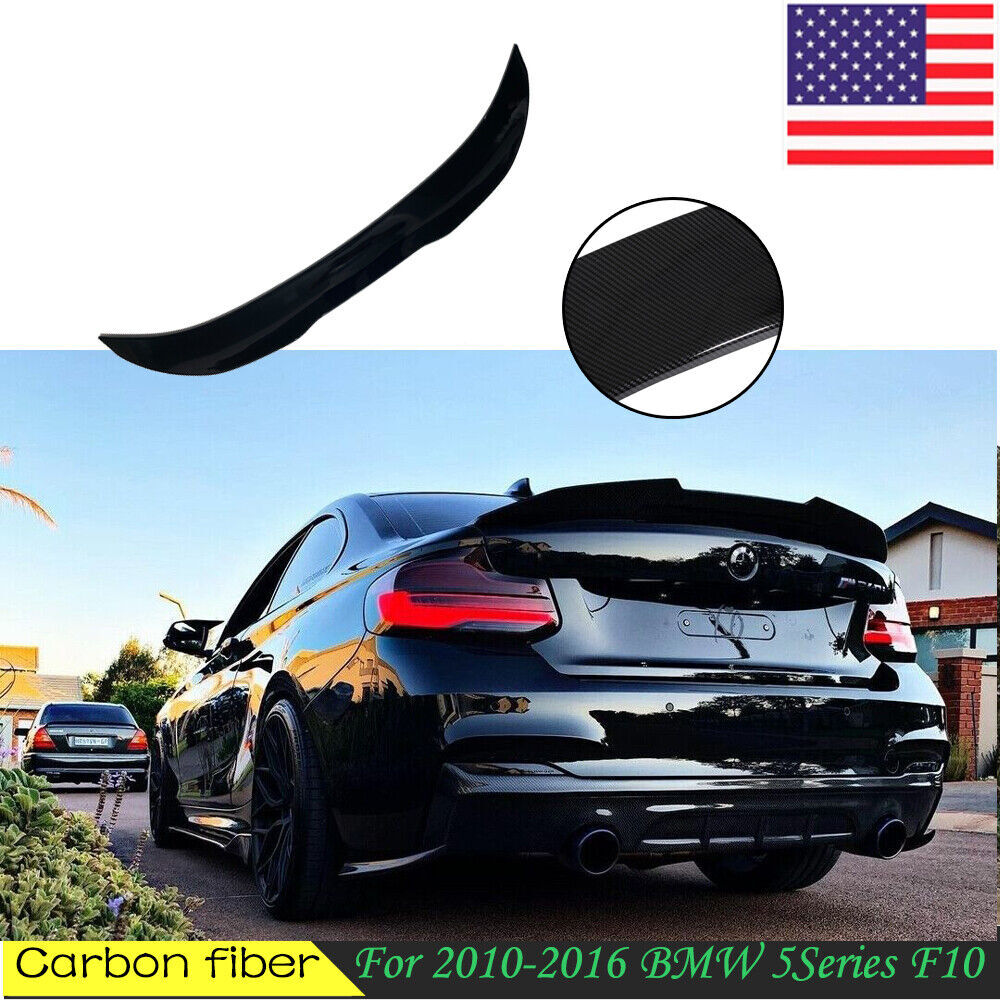 For 10-16 BMW 5-Series Sedan Carbon Fiber PSM-Style Duck Bill Trunk Spoiler