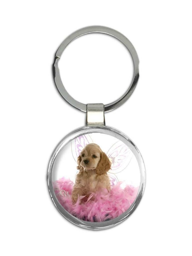 Gift Keychain : Cocker Spaniel Pet Animal Puppy Dog Cute Fairy Wings Funny