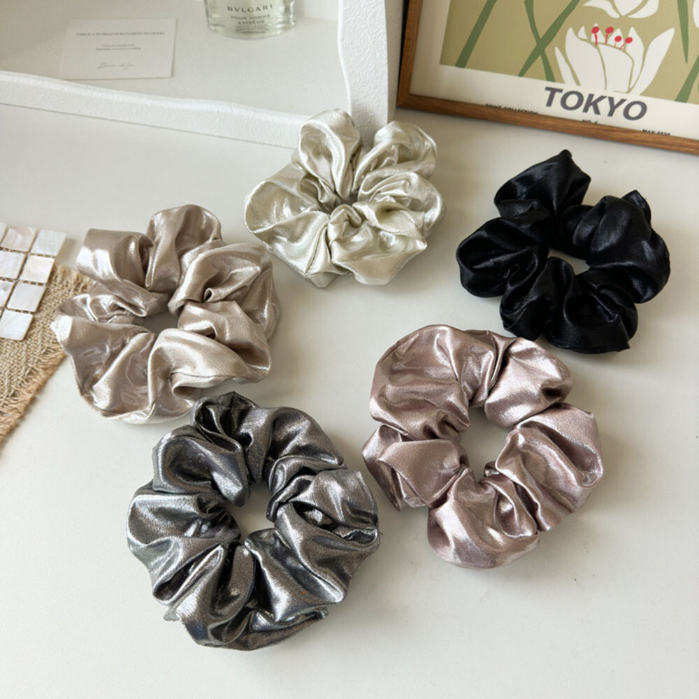 Stretch Elastic Glossy Satin Hair Ties Scrunchies Accessories
