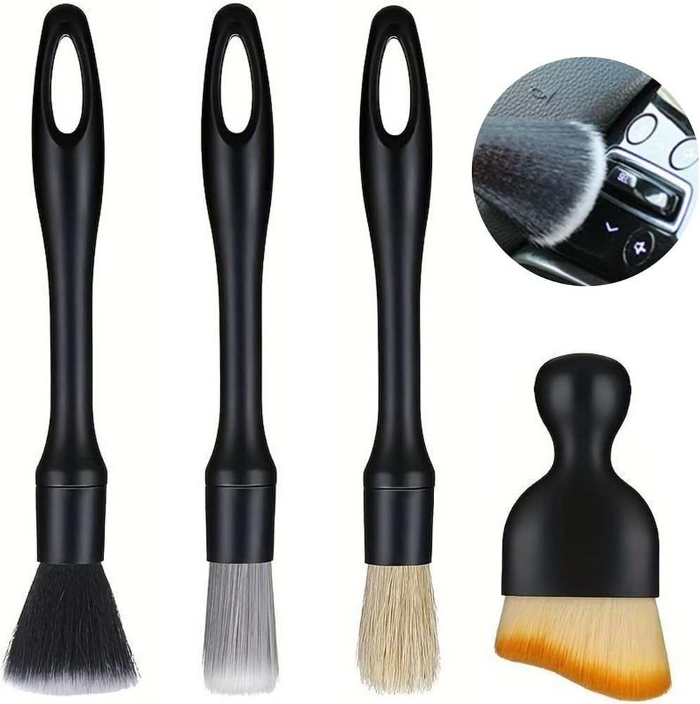 4PCS Car Detailing Brush Set for Interior & Exterior Cleaning
