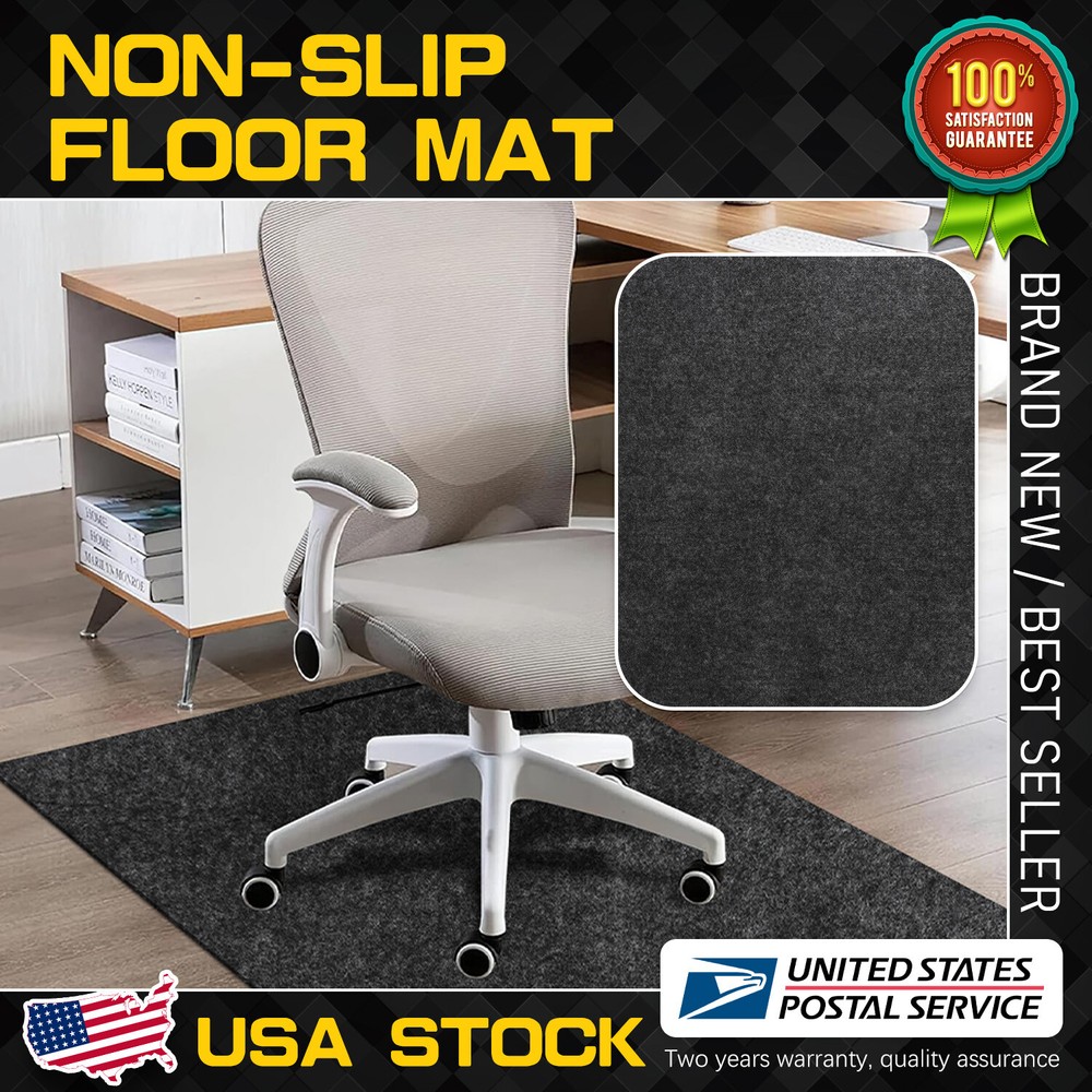Grey Office Chair Mat for Hard Wood Floor Desk Mat for Home Mat Non-slip 1PC