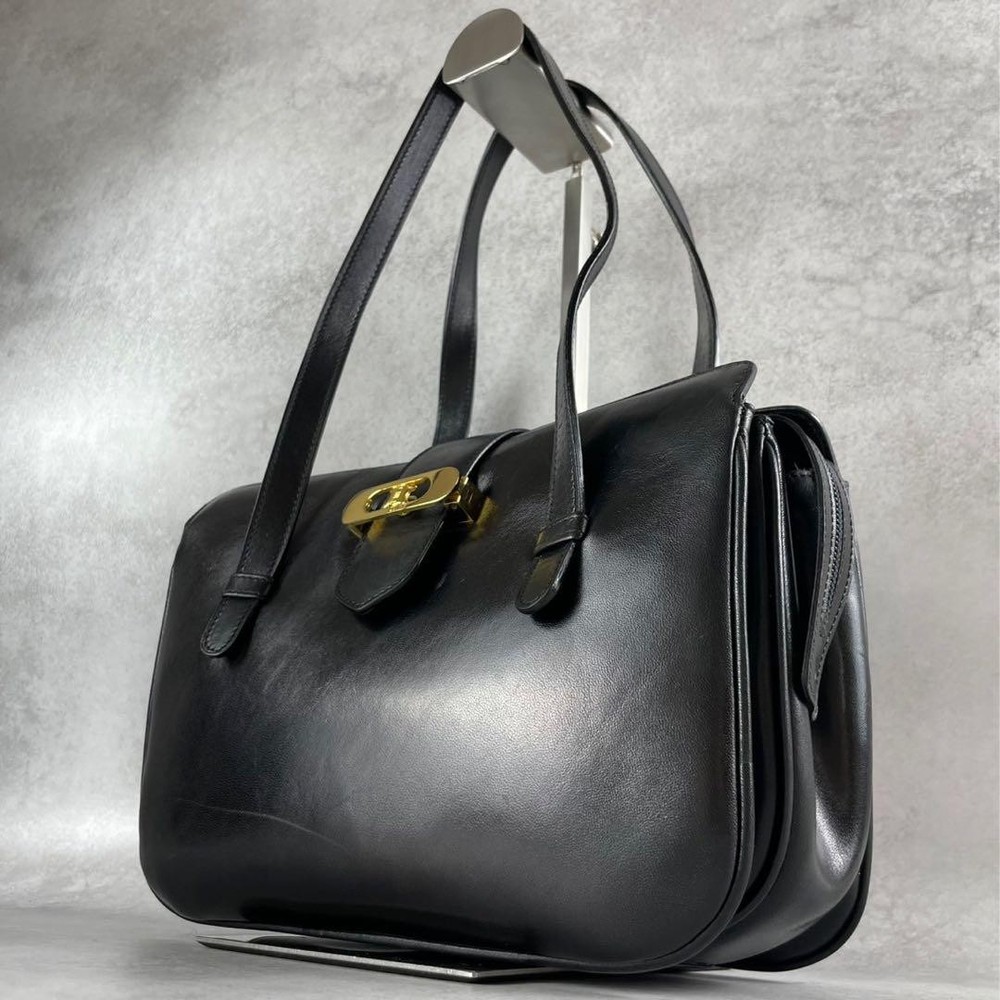 Celine Triomphe Logo Tote Handbag in Premium Leather