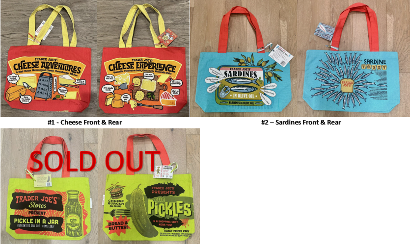 Trader Joe's Heavy Duty Cotton Reusable Grocery Bag - Pick 2 from 3 Styles