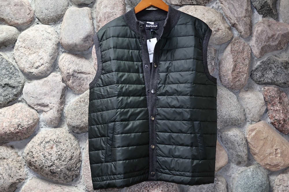 Barbour Quilted Gilet Vest Charcoal Green MKN0920CH91 Size Large