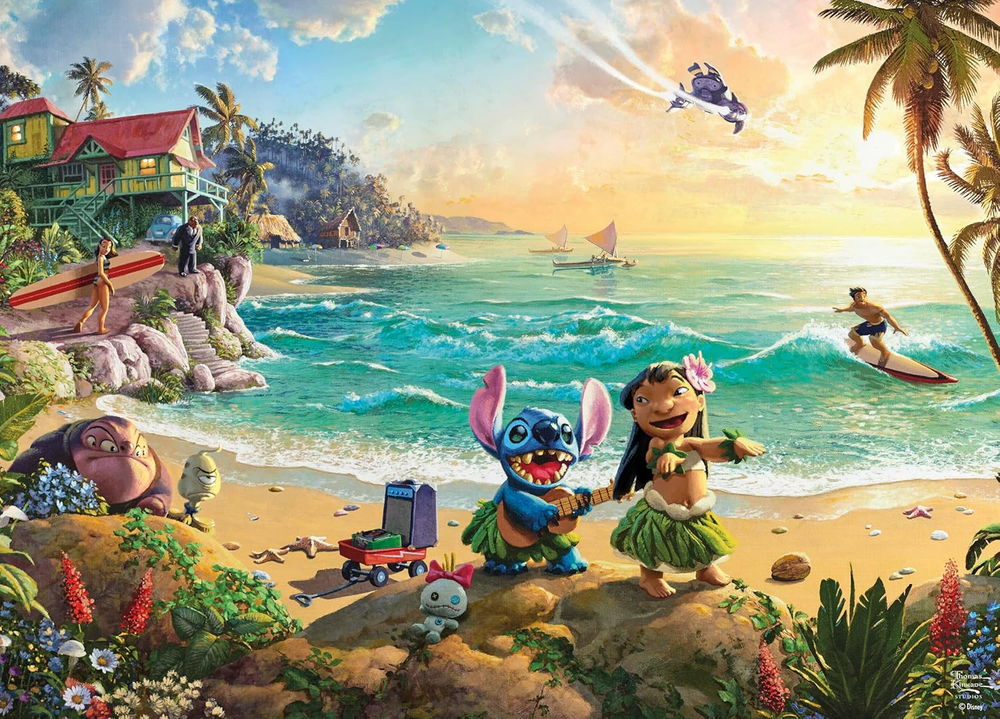 - Thomas Kinkade - Disney - Lilo and Stitch - 1000 Piece Jigsaw Puzzle
