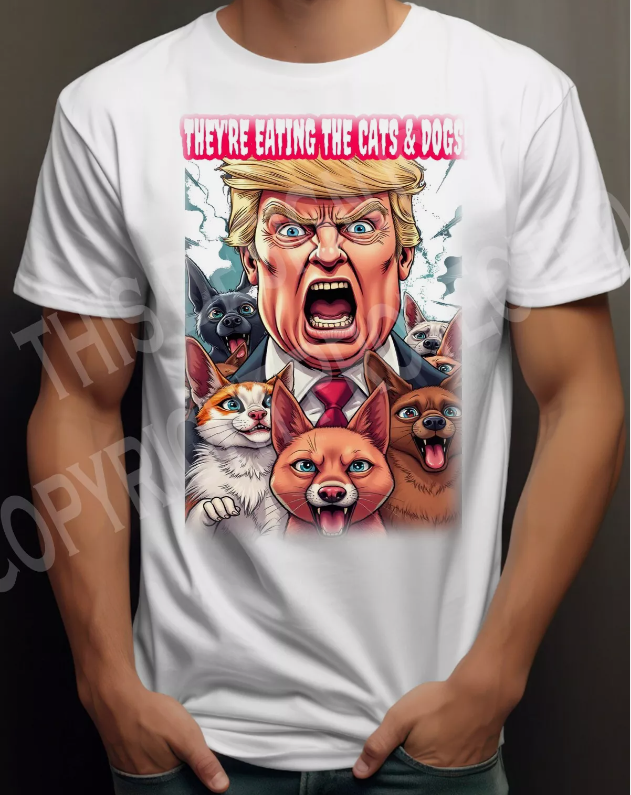 Donald Trump Funny T-Shirt Kamala Harris Cats & Dogs American Election President