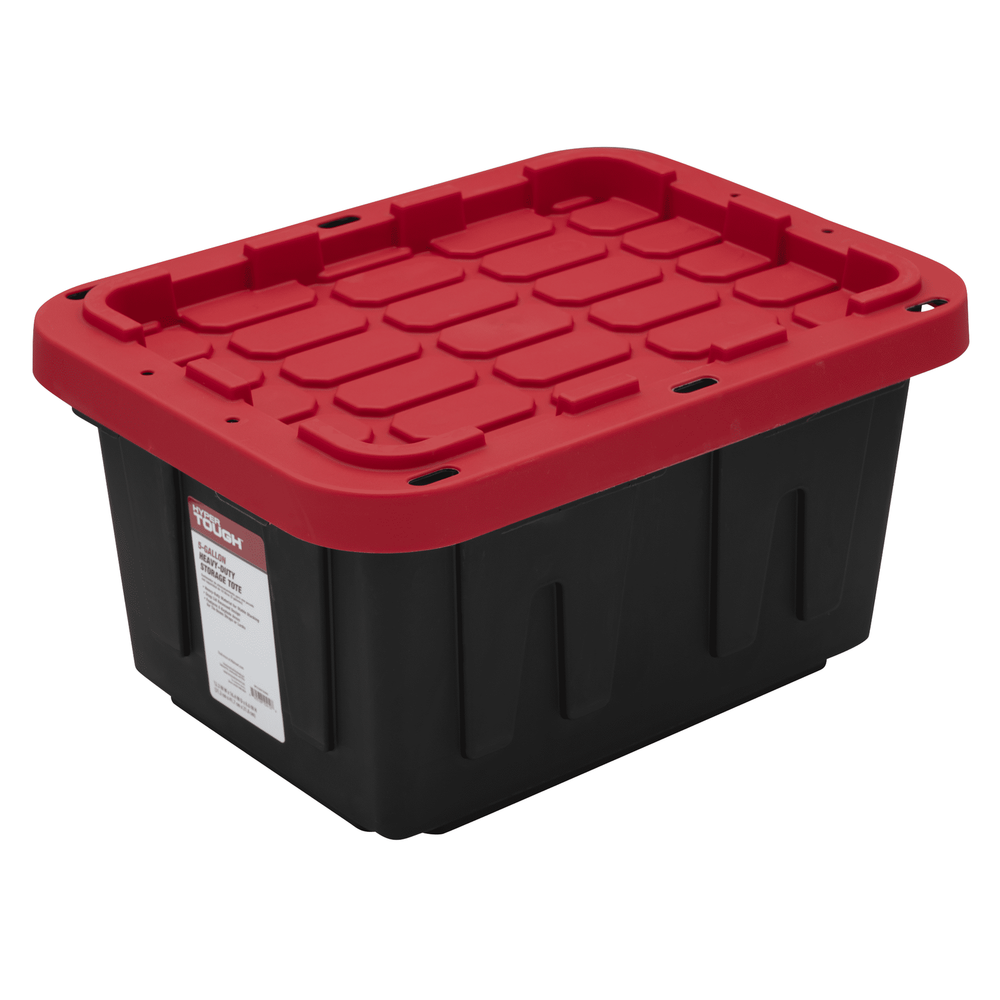 Hyper Tough Small Storage Bin5 Gallon Plastic Storage Container with Snap-On Lid