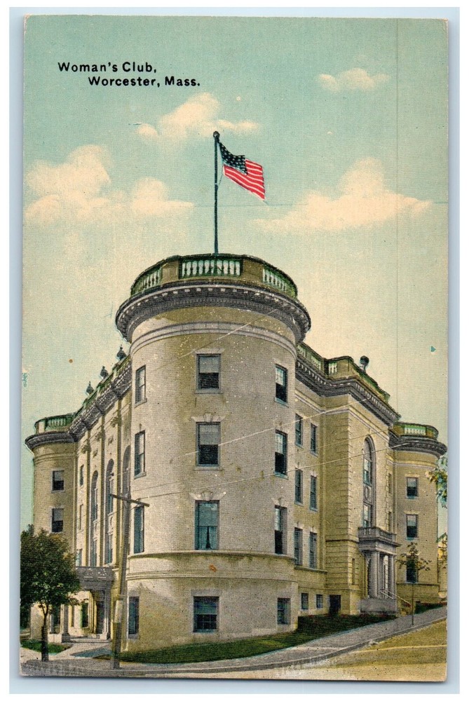 c1910 Woman's Club Worcester Massachusetts MA Antique Unposted Postcard