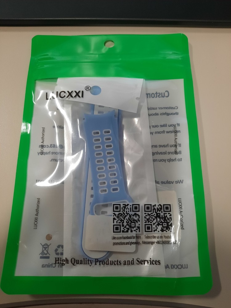 NIP LUCXXI SPORT BAND FOR GALAXY WATCH 7/FE/6/5/4 SMARTWATCH LIGHT BLUE/WHITE