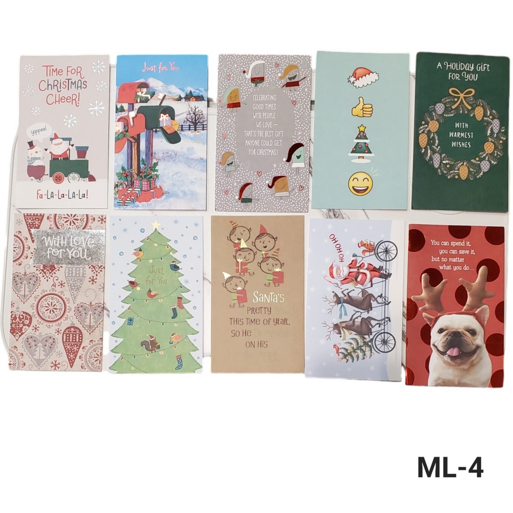 Christmas Money Gift Card Holder Set with Envelopes - 10 Pack-image