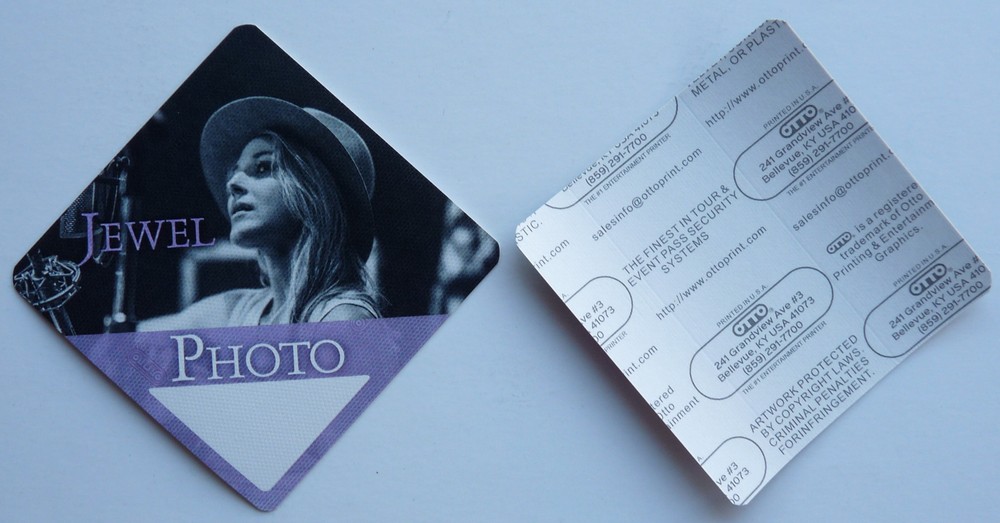 Jewel Purple Photo Concert Tour Backstage Pass D19