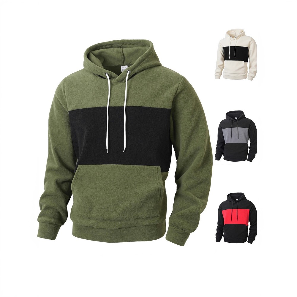 Fashion Colorblock Sweater Men's Young Casual Sports Hoodie Pullover Casual NEW+